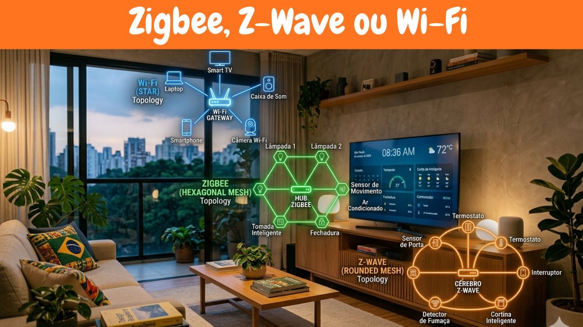 zigbee z-wave wi-fi diferença protocolo automação residencial comparativo