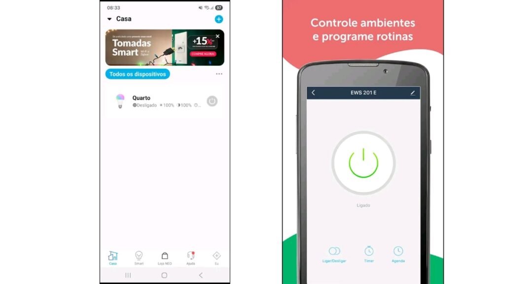 app Izy Smart e Avant Neo