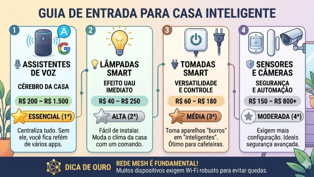categorias de produto para começar uma casa inteligente