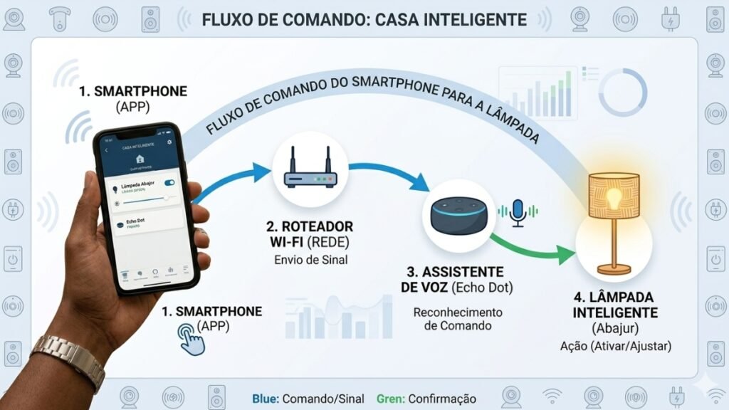 Como funciona casa inteligente diagrama