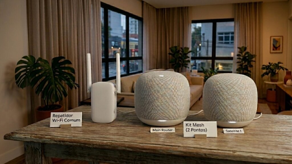 comparativo entre repetidor wifi e kit mesh para casa