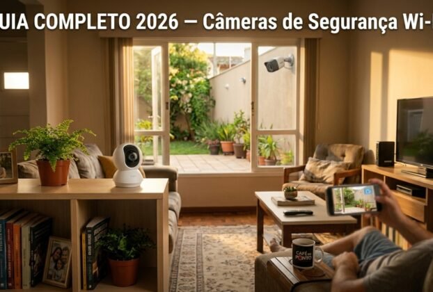câmera de segurança Wi-Fi panorama de uso residencial brasileiro