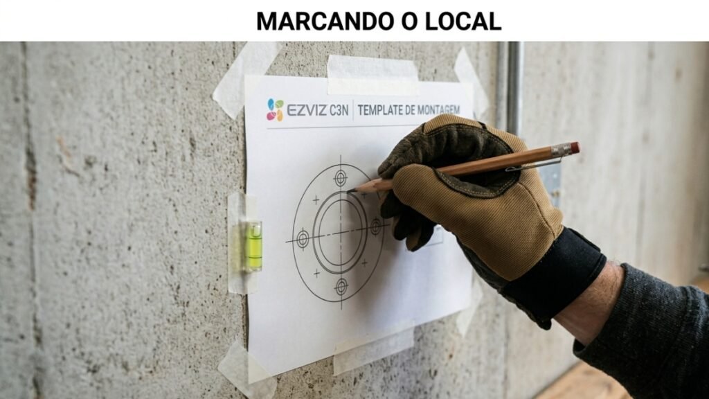 Como Instalar Câmera de Segurança Wi-Fi Sem Técnico em 8 Passos 4 marcar ponto de furo camera seguranca