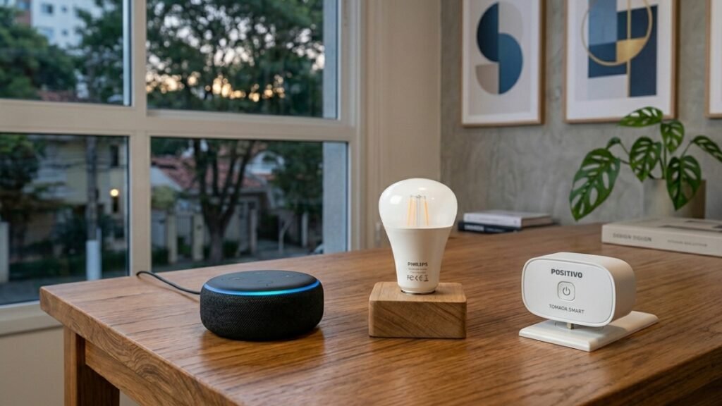 setup inicial casa inteligente Amazon Alexa apartamento brasileiro