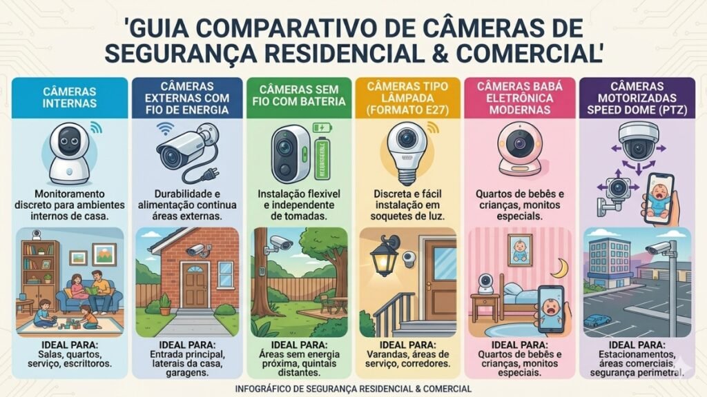 tipos de cameras de seguranca
